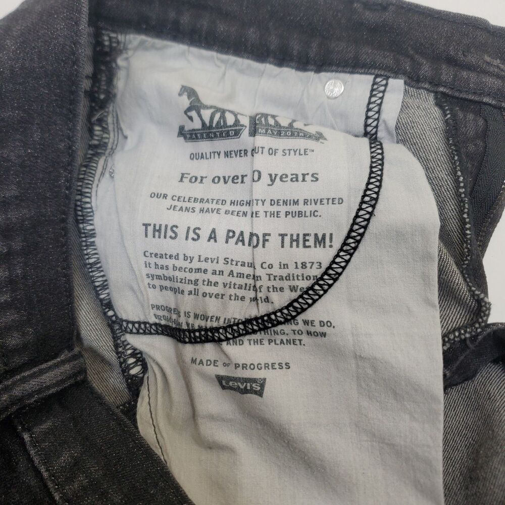 Levis Strauss 510 Black Jeans Mens 30x30 (30x26.5 Actual) SKINNY Denim Stretch - Picture 5 of 16